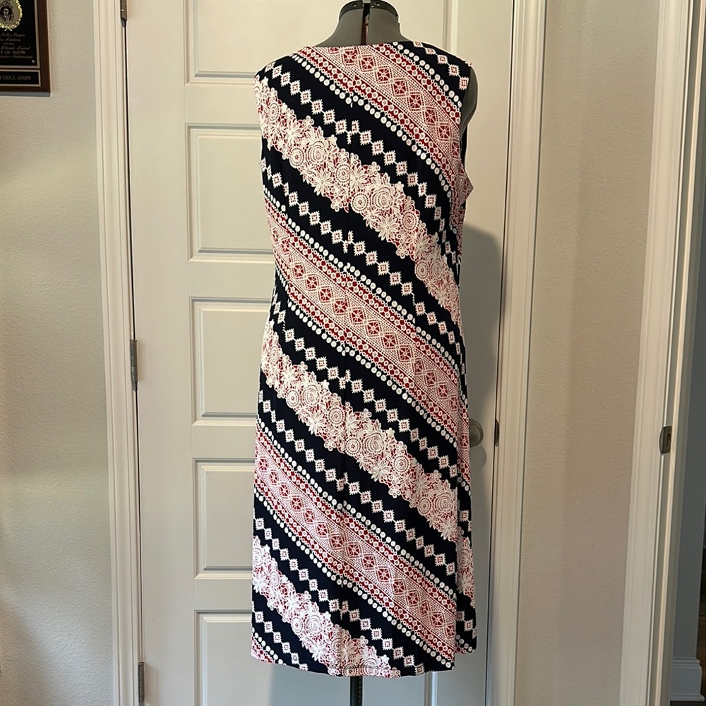 Red white and navy Sleeveless Scoop Neck Sundress - Picture 3 of 3